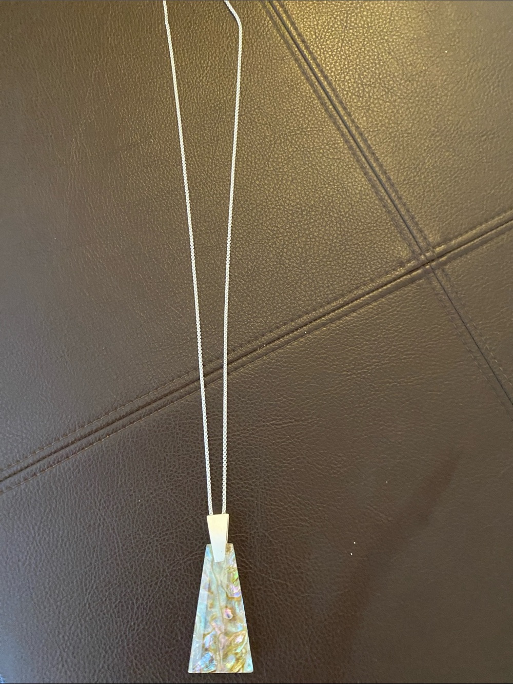 Kendra Scott Abalone Triangle Pendant Necklace - Blue Green